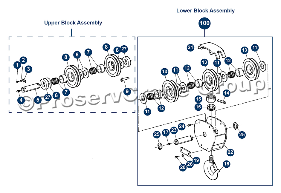 upper and lower block parts 3 5 ton typical - ProservCrane Group